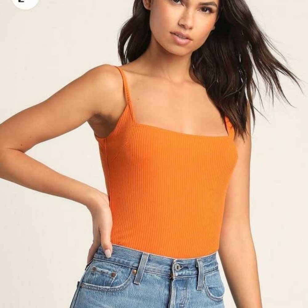 Ribbed square neck bodysuit